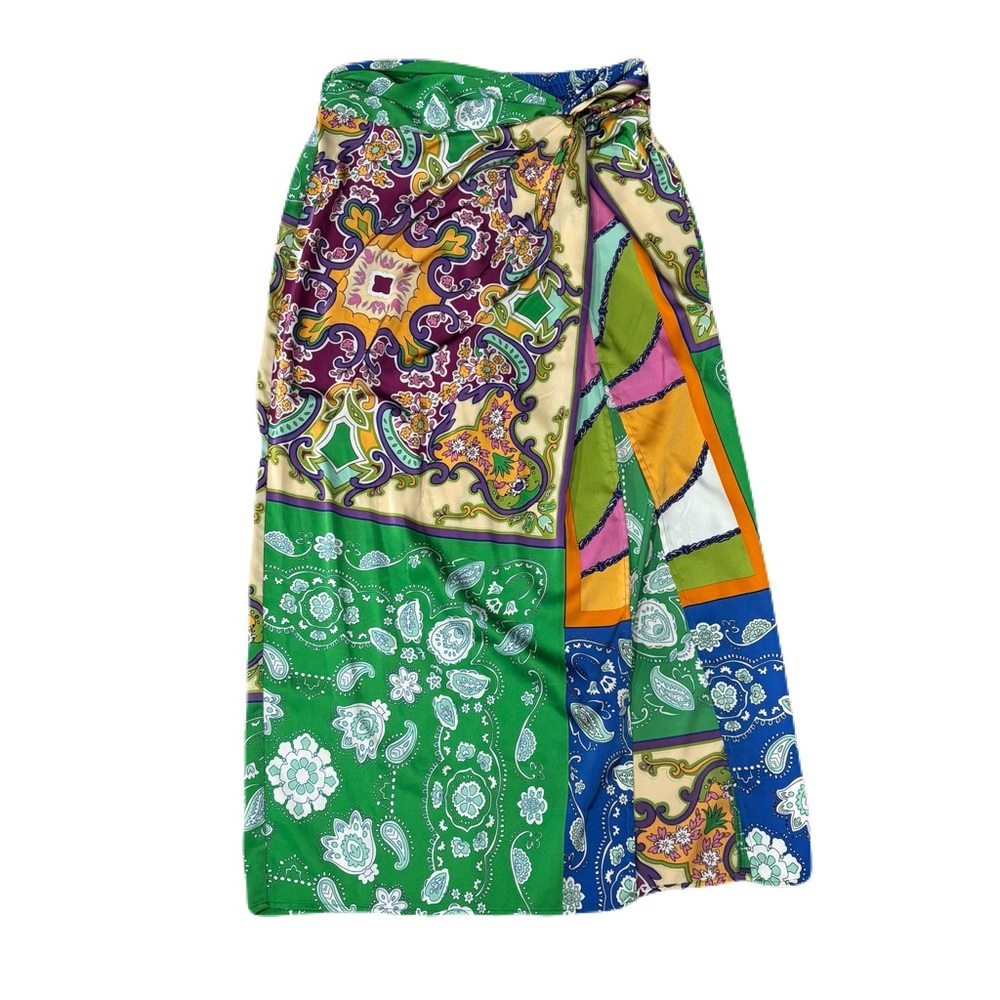 Bailey 44 Multicolor Patchwork Print Wrap Skirt - image 1